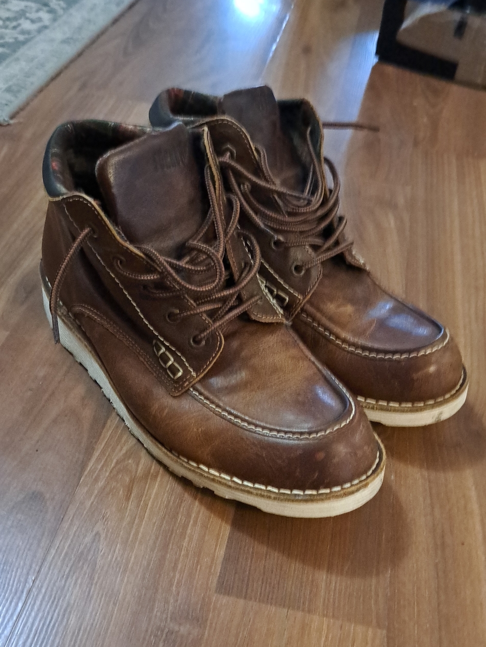 Men's Brown Leather Chukka Boots - Classic Lace-Up